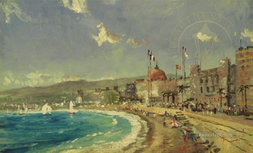 Paisajes Painting - La playa de Niza Paisaje urbano de Robert Girrard TK